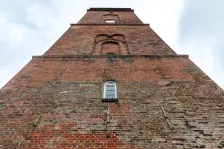 Der Alte Leuchtturm auf Borkum, von unten fotografiert